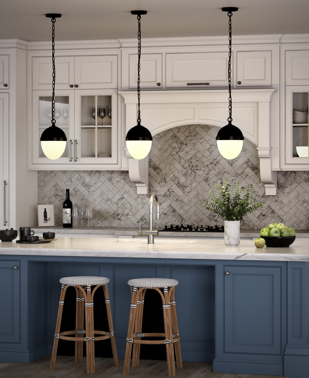 Hudson & Canal Aurelia 13" Metal Pendant With Glass Shade In Black