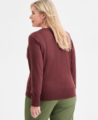 Plus Size V-Neck Button-Front Cardigan