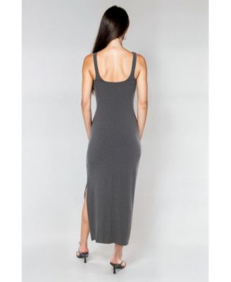 Women's V-Neck Tank Rib Maxi Dress