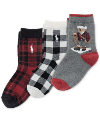 Polo Ralph Lauren - Baby Boys 3-Pk. Holiday Sled Bear Socks