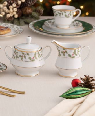 Holly & Berry Gold Sugar & Creamer Set