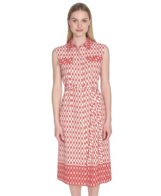 Women's Collared Sleeveless Midi Dress
