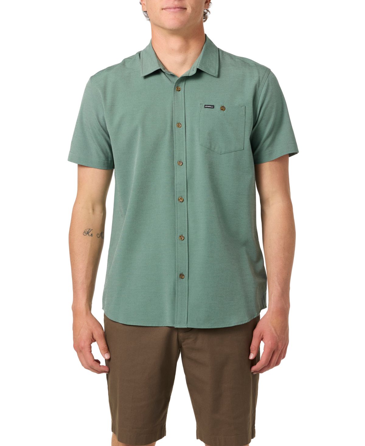 Мужская стандартная рубашка-гибрид в светлую клетку