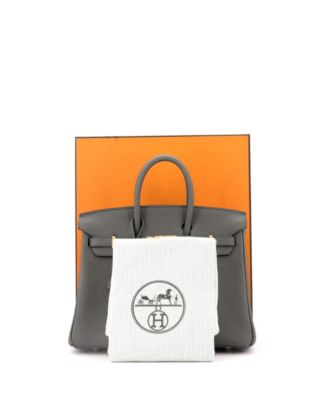 Pre-Owned Hermes Birkin 25 Handbag Grey Togo with Gold Hardware