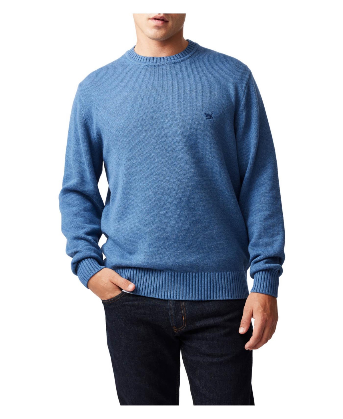 Rodd & Gunn Crewneck Cotton Sweater In Blue