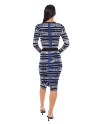 Women's Plaid Two Piece Sweater Dress