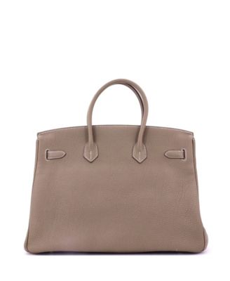 Pre-Owned Hermes Birkin 35 Handbag Grey Togo with Palladium Hardware