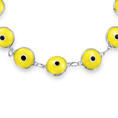 Multicolor Evil Eye Strand Bracelet in Sterling Silver