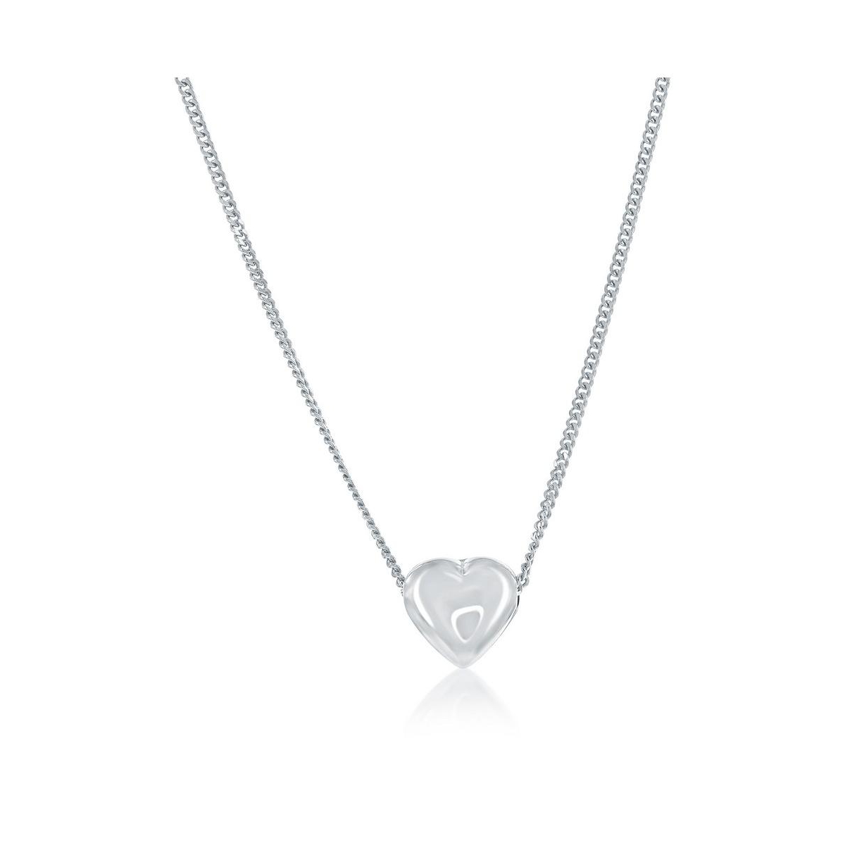 Sterling Silver, Heart Slide Necklace - Gold