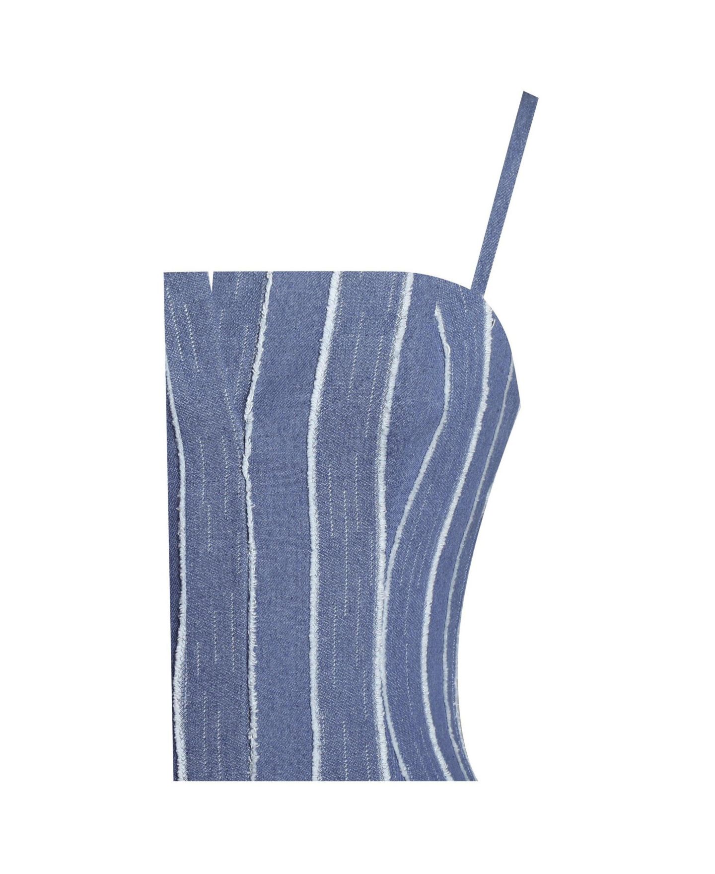 Женское платье Miss Circle Abygail Stripe Cotton Denim Maxi, цвет: Джинсовый синий — фото 3