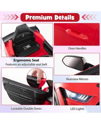 12V Kids Ride on Car Licensed Ford Mustang Shelby GT500 w/ Remote Control