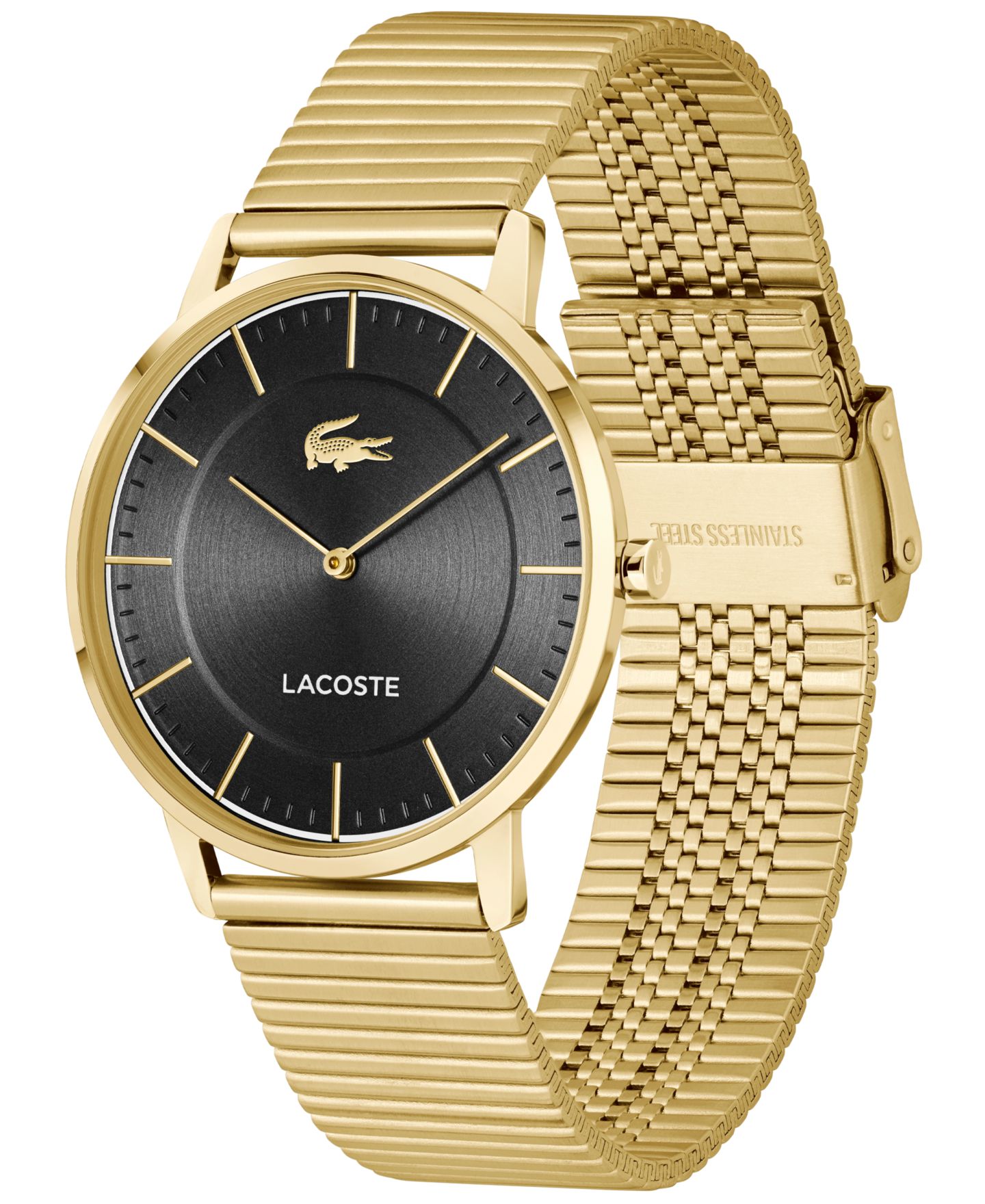 Мужские часы Lacoste Crocorigin Gold Tone Stainless Steel Bracelet Watch, 40.5mm — фото 3
