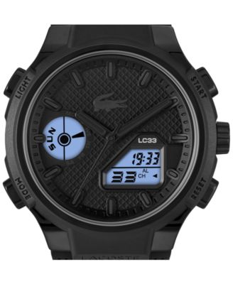 Men's LC33 Black Silicone Strap Watch, 44.8mm