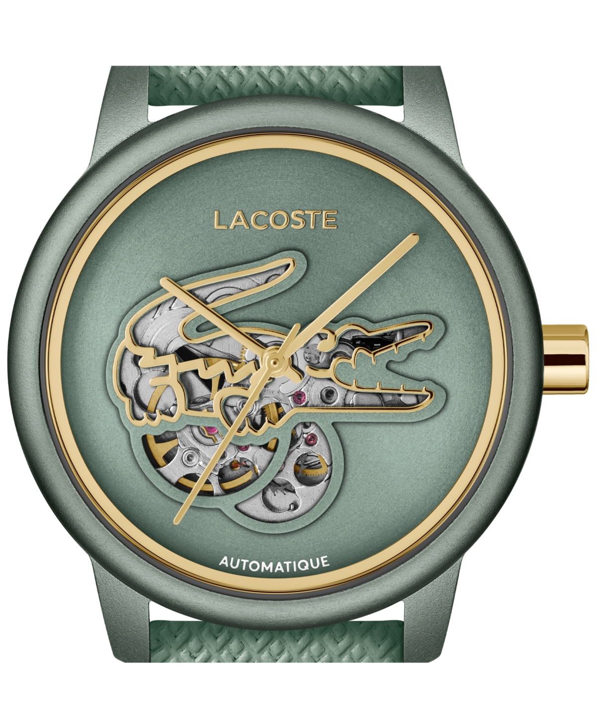 Lacoste Women's Automatic Green Leather Strap Watch, 38mm In Green