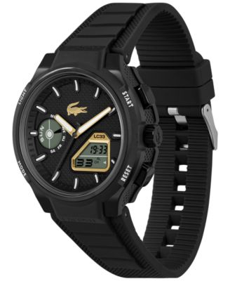 Men's LC33 Black Silicone Strap Watch, 44.8mm