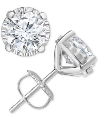 Macy's - Lab Grown Diamond Solitaire Stud Earrings (2 ct. t.w.)