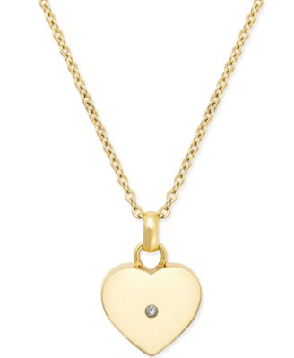 Michael Kors Mini 16" Crystal Heart Pendant Necklace