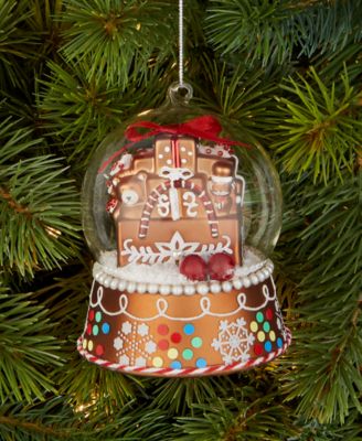 Gingerbread Village Glass Snow Globe Ornament, Macy's Exclusive