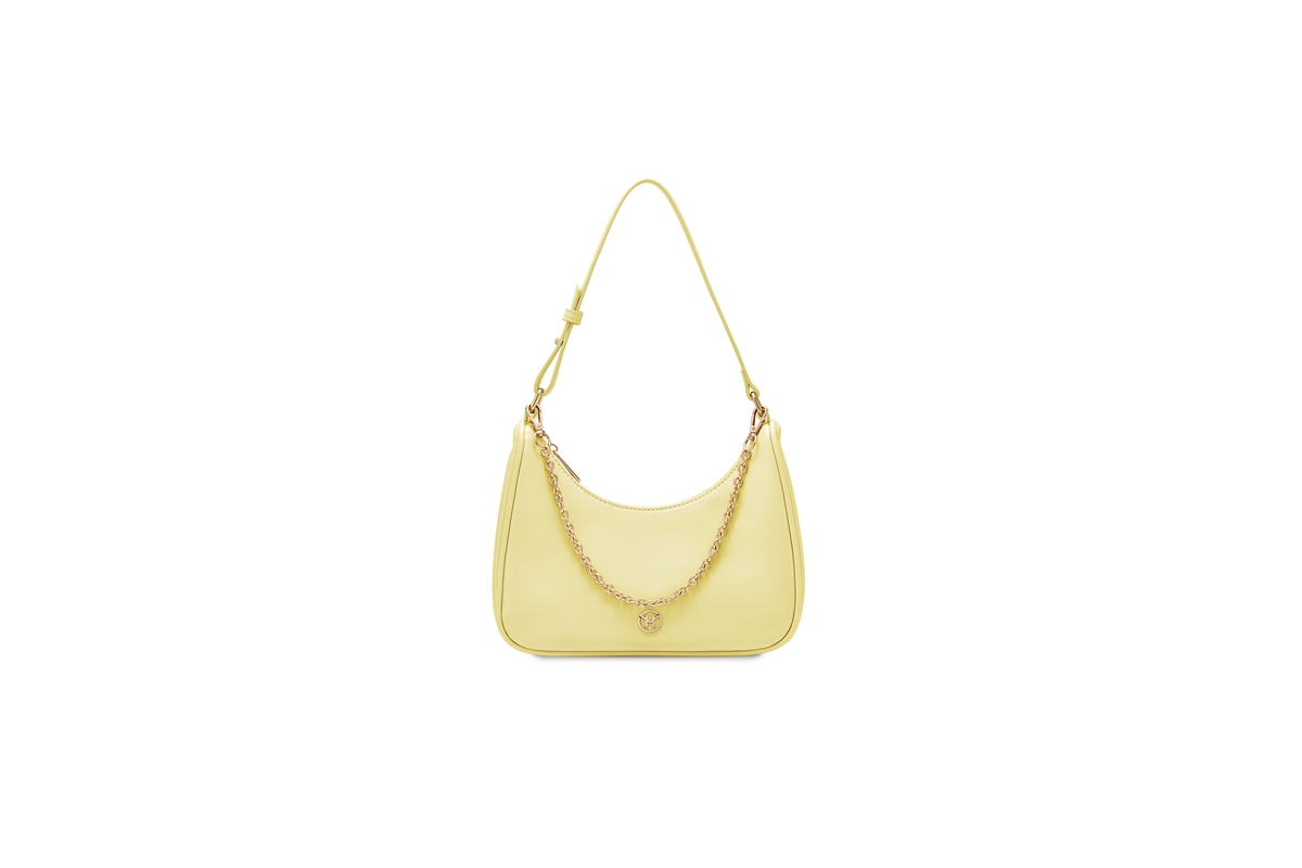 Chain Small Shoulder Bag Top Zip Victoria Hyde Nymans Garden - Yellow