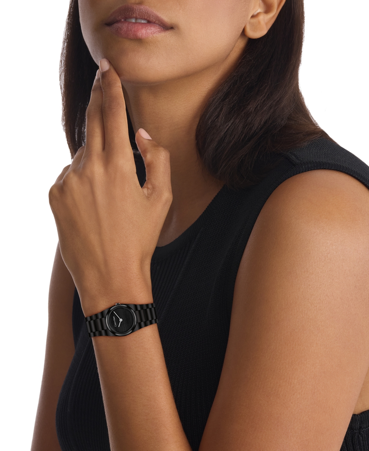 Calvin Klein Women's Ck Unite Black Ip Stainless Steel Bracelet Watch 26mm