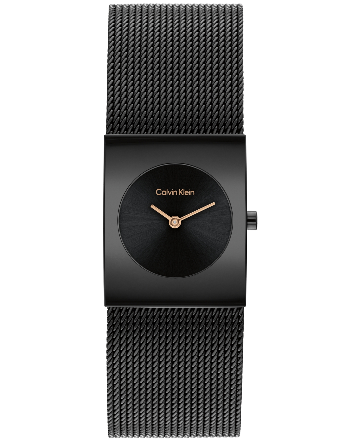 Calvin Klein Women's Ck Pulse Black Ip Stainless Steel Mesh Bracelet Watch 21.5mm