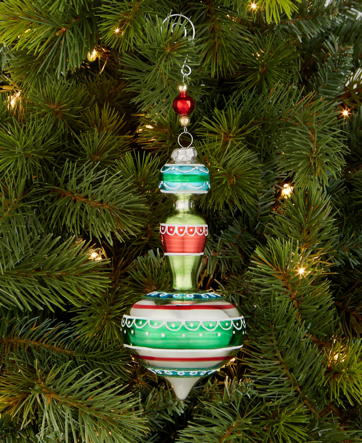 Holiday Lane Merry Magic Glass Finial Ornament, Macy's Exclusive In Transparent