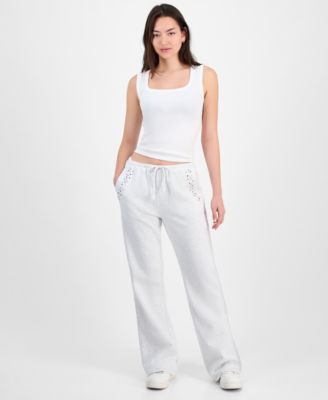 Planet Heart - Juniors' Novelty Flare Fleece Sweatpants