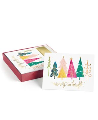 Merry Bright Treeline Holiday Boxed Cards