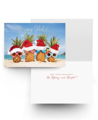 Pineapple Santas Holiday Boxed Cards