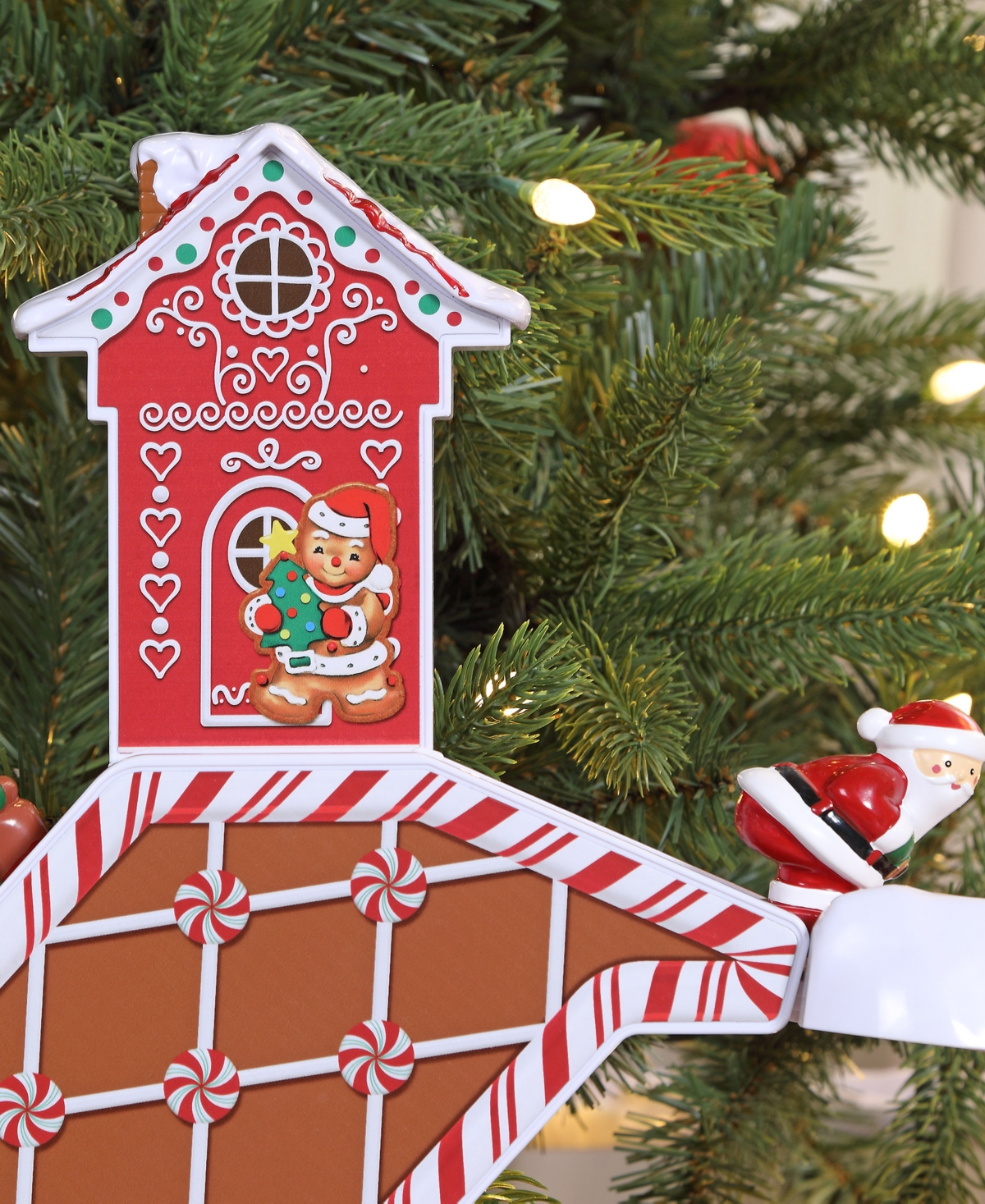 Mr. Christmas Animated Gingerbread Ski Slope In Brown