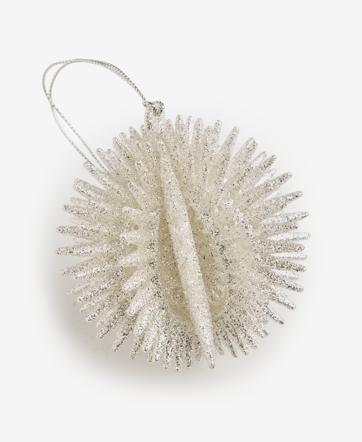 Holiday Lane Christmas Glitter Sparkling Spike Ball Ornament, Macy's Exclusive In Transparent