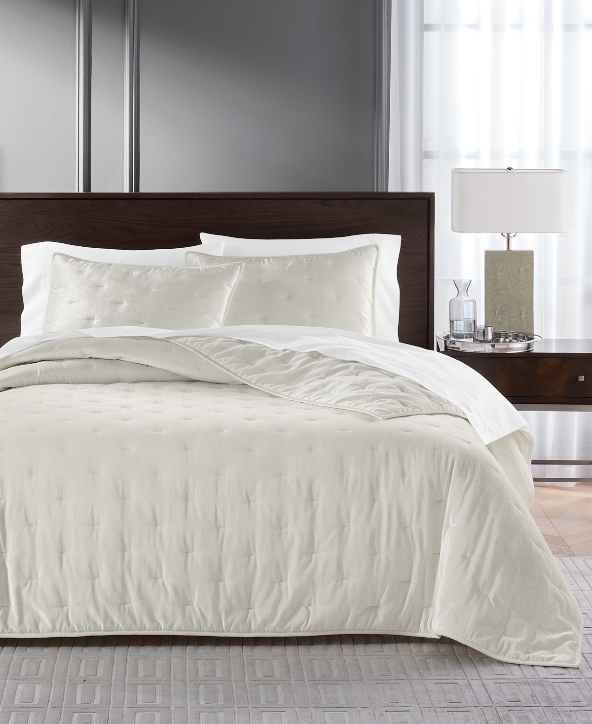 Hotel Collection Velvet 3-pc. Coverlet Set, King, Macy's Exclusive In White