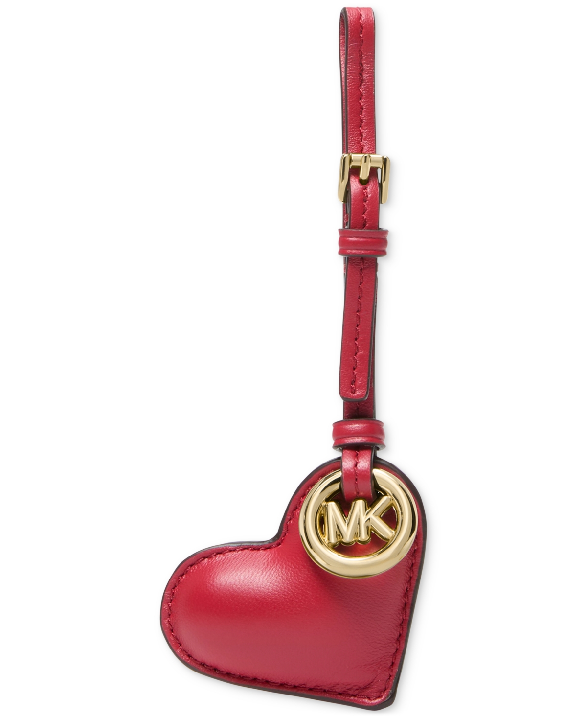 Michael Kors Puffy Heart Leather Bag Charm In Red
