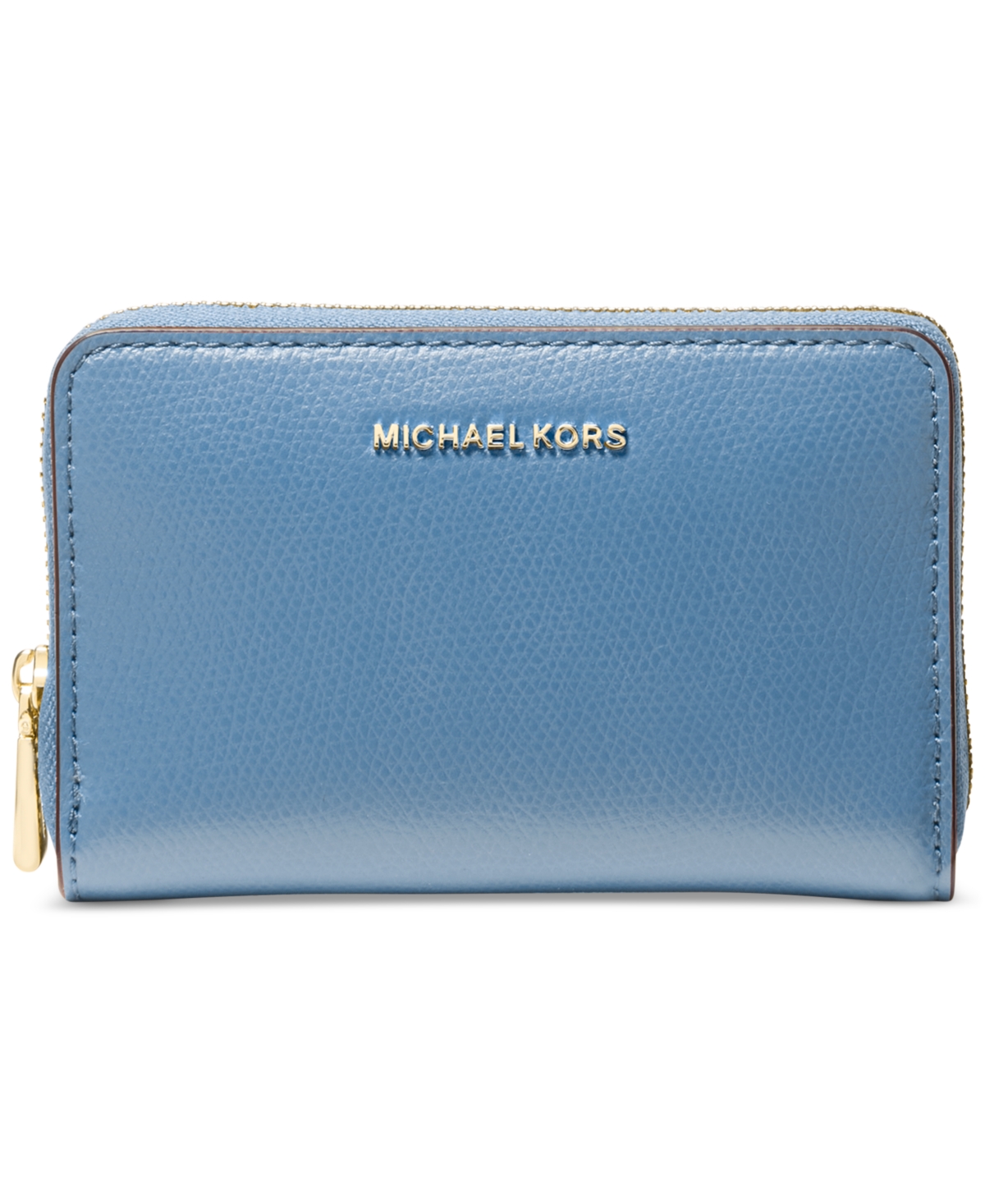 Michael Kors Jet Set Small Zip Around Card Case In Blue