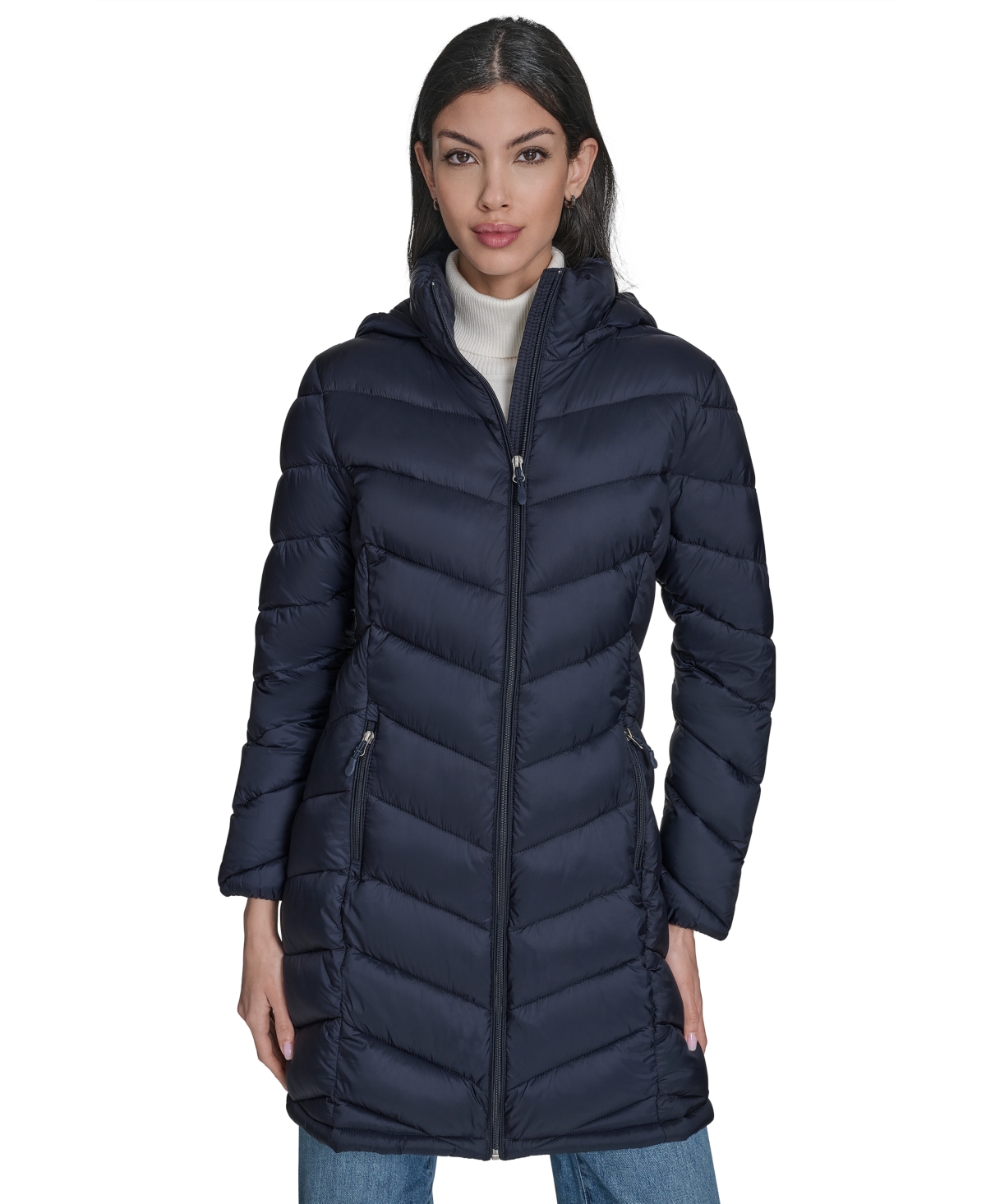 Charter Club Women's Packable Hooded Puffer Coat, Created For Macy's In Blue