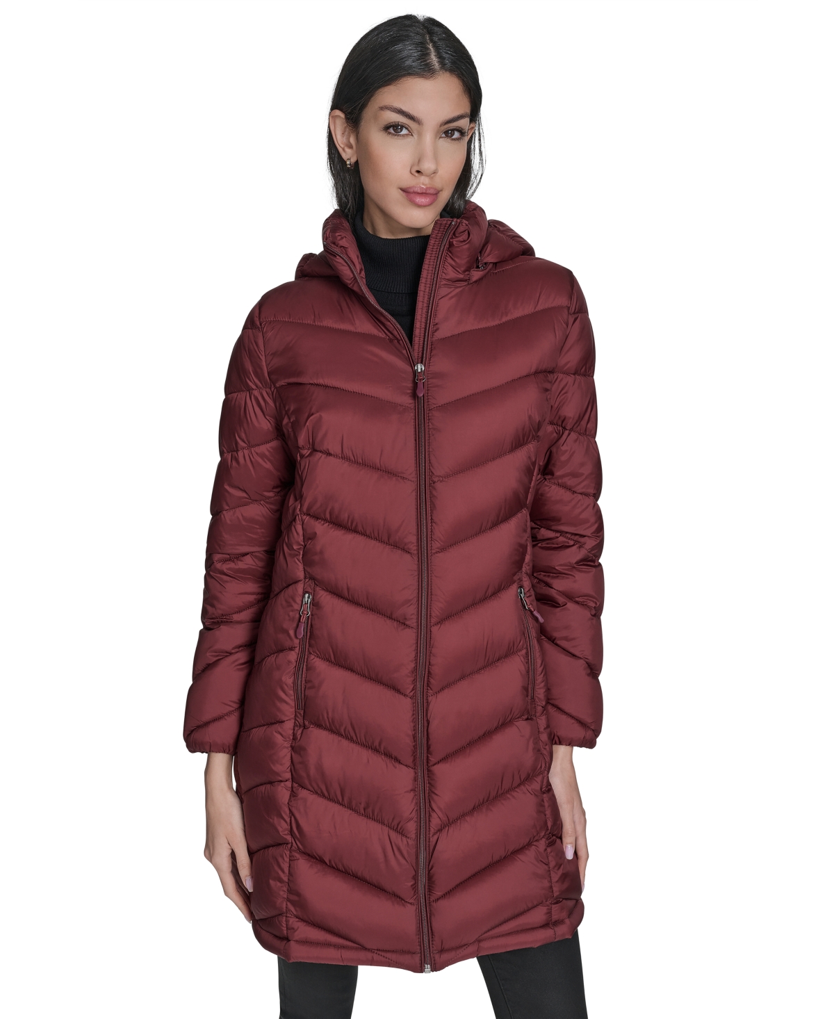Charter Club Women's Packable Hooded Puffer Coat, Created For Macy's In Red