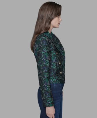 Petite Jacquard Open-Front Jacket