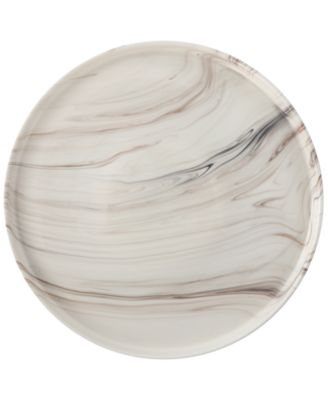 Lorren Home Trends - Shiny Marble Pattern Round Serving Platter