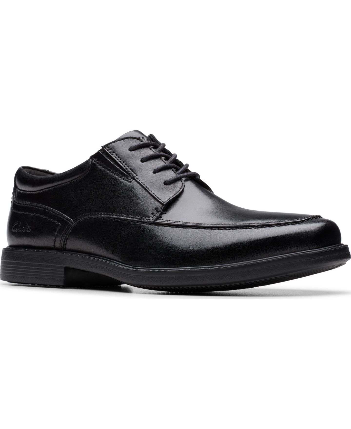 Мужские туфли Clarks Dresslite Apron Dress Shoe, цвет: Чёрный кожаный — фото 1