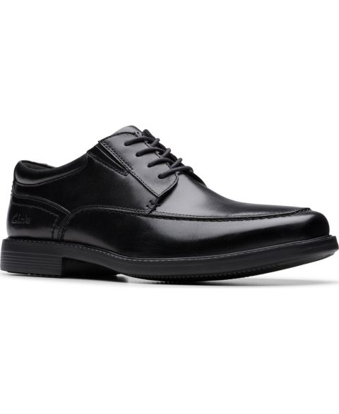 Мужские туфли Clarks Dresslite Apron Dress Shoe, цвет: Чёрный кожаный