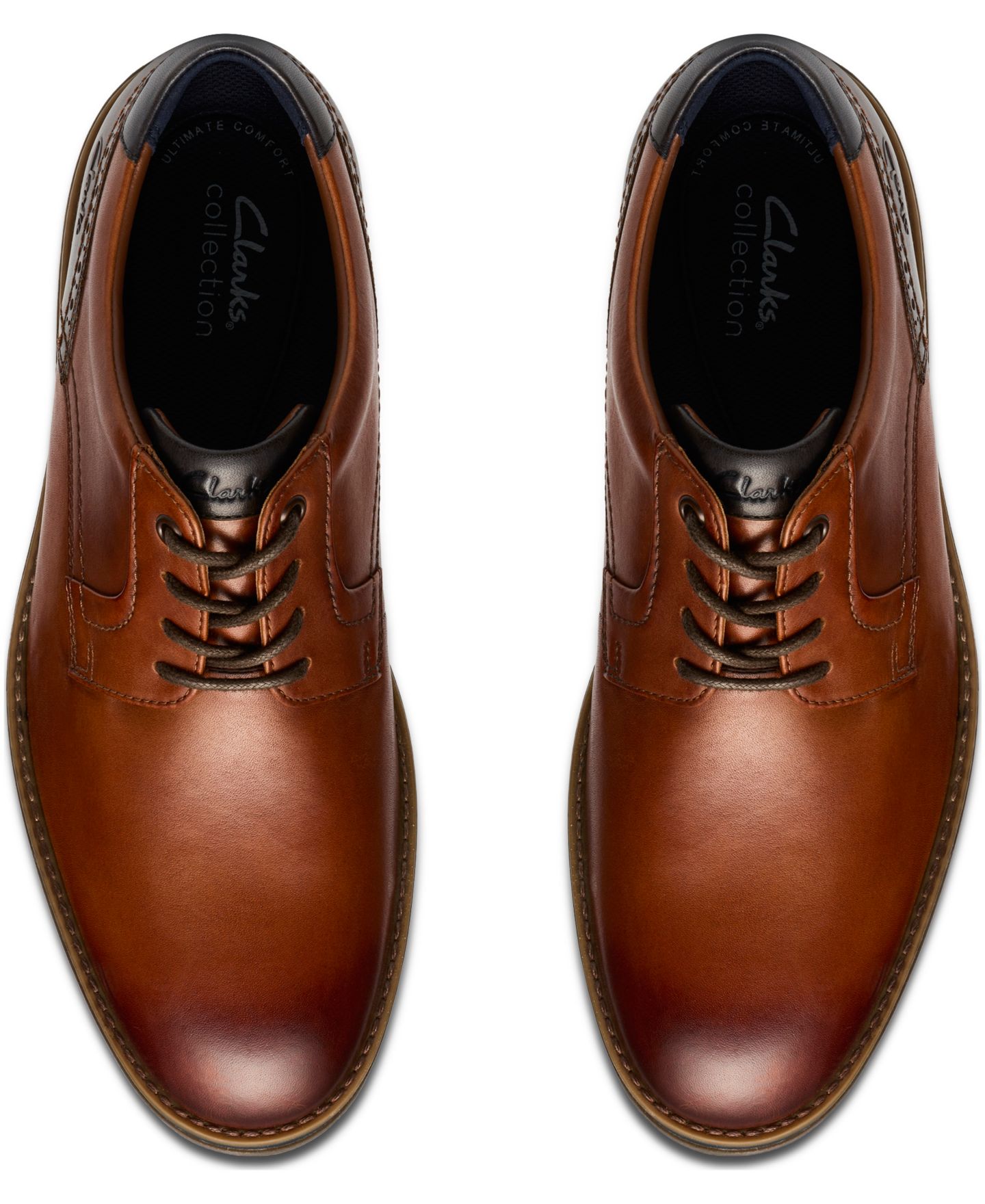 Мужские туфли Clarks Emmet Plain Toe Dress Shoe, цвет: Чёрный гладкий кожаный — фото 11