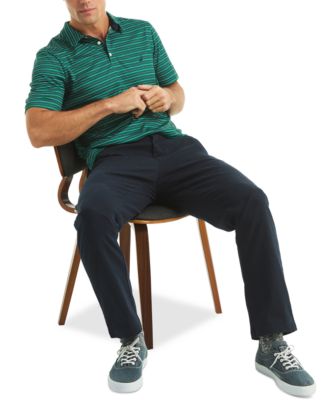 Men's Short Sleeve Striped Performance Golf Polo Shirt