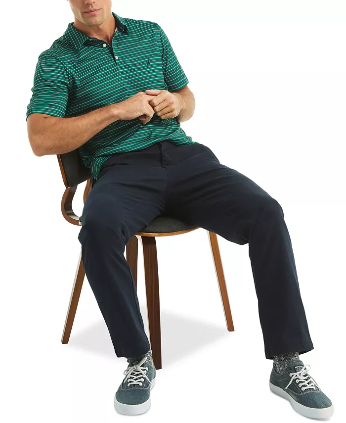 Men's Short Sleeve Striped Performance Golf Polo Shirt - thumbnail 4