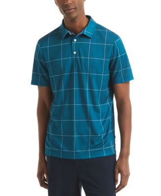 Nautica - Men's Short Sleeve Windowpane Golf Polo Shirt