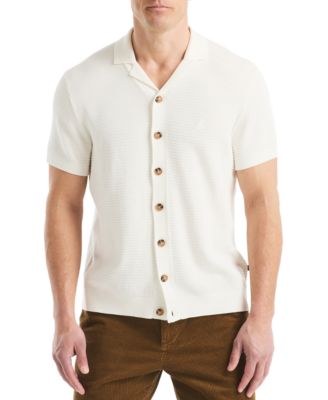 Men's Short Sleeve Button-Front Camp Sweater