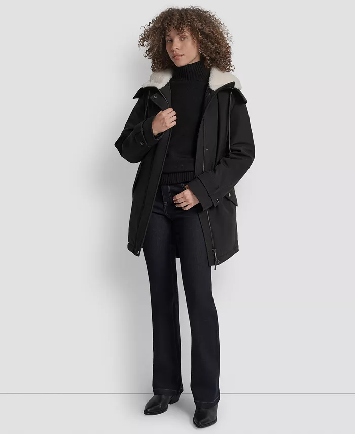 Women's Faux-Fur-Lined Hooded Softshell Coat - thumbnail 5