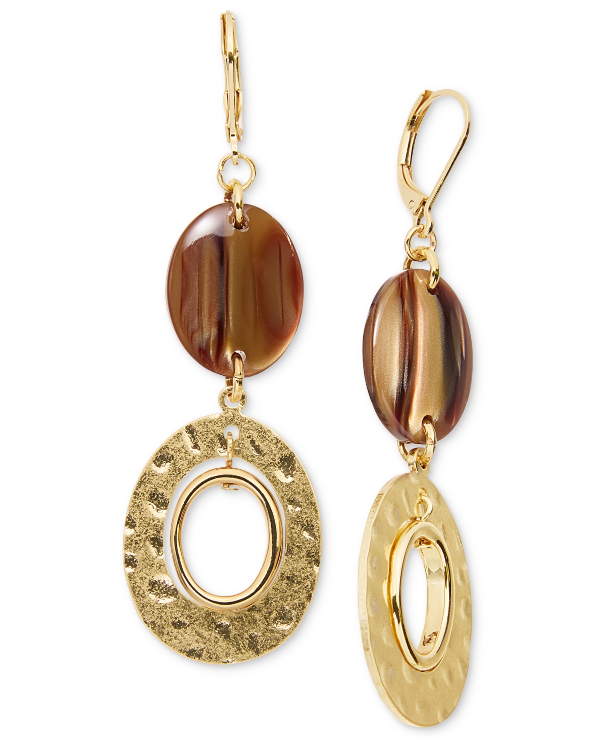 Style & Co Double Drop Earrings, Macy's Exclusive In Brown