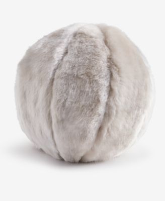 Lynx Faux Fur Decorative Pillow, 10" Round