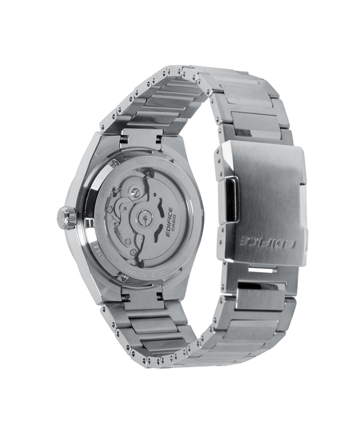 G-shock Men's Edifice Silver-tone Stainless Steel Watch, 43.5mm In Silver