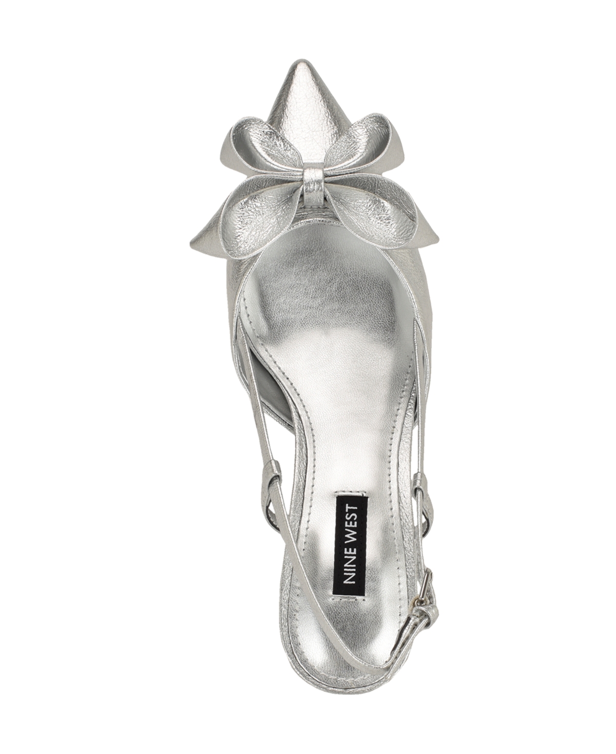 Nine West Raska Slingback Pointed Toe Pump In Silver